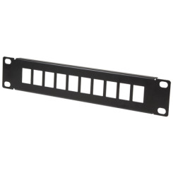 Produktbild von 10 Zoll Keystone Patchpanel 10-Port Leerblech schwarz