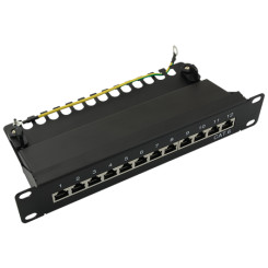 Produktbild von 10 Zoll Patchpanel 12-Port Cat.6 schwarz