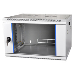 Produktbild von 19 Zoll Wandschrank Flat Pack Netzwerk Wandverteiler Tiefe 600 mm lichtgrau 9 HE