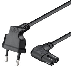 Produktbild von Anschlusskabel mit Eurostecker abgewinkelt schwarz 0,3 m