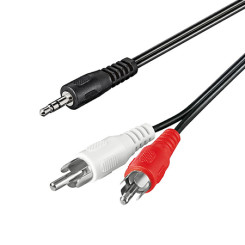 Produktbild von Audio Adapterkabel Klinke 3,5 mm 2xCinch schwarz 3 m