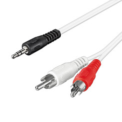 Produktbild von Audio Adapterkabel Klinke 3,5 mm 2xCinch weiß 10 m