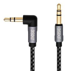 Produktbild von Audiokabel 3,5 mm Klinke abgewinkelt schwarz silber 1,5 m