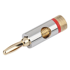 Produktbild von Bananenstecker Metall vergoldete Kontakte rot