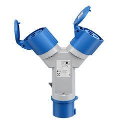 Produktbild von Camping CEE Adapter 2-fach doppel Verteiler CEE-Stecker auf 2x CEE-Kupplung