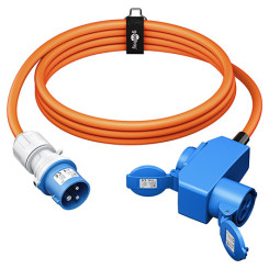 Produktbild von CEE Kabel Camping Caravan Wohnmobil Winkelkupplung Kombisteckdose mit Schuko 1,5 m