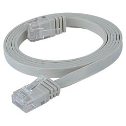 Produktbild von Cat.6 Patchkabel RJ45 LAN Kabel flach slim UTP grau