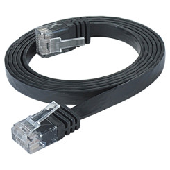 Produktbild von Cat.6 Patchkabel RJ45 LAN Kabel flach slim UTP schwarz 0,5 m