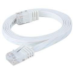 Produktbild von Cat.6 Patchkabel RJ45 LAN Kabel flach slim UTP weiß 15 m