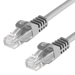 Produktbild von Cat.7 Patchkabel RJ45 U/UTP LAN Kabel Cat.6a Stecker ungeschirmt grau 20 m