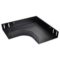 Produktbild von Eckstück 90° horizontal pulverbeschichtet schwarz matt 200 mm