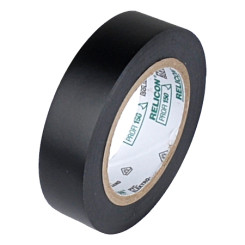 PVC-Isolierband, Dicke 0,13 mm, 19 mm x 25 m. Schwarz