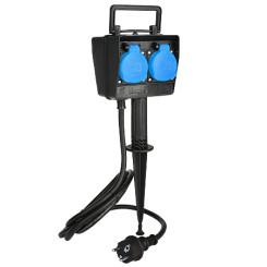 Produktbild von Gartensteckdose 2-fach mit Erdspieß Außensteckdose Verteilersteckdose IP44