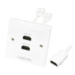 Produktbild von LogiLink HDMI Wanddose mit 2 x HDMI Buchse