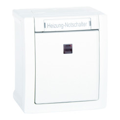 Produktbild von Heizungs Notschalter beleuchtet Aufputz Feuchtraum IP54 weiß