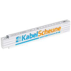 Produktbild von KabelScheune Meterstab Holz Zollstock weiß 2 m