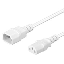 Produktbild von Kaltgeräte Verlängerung Stecker C14, Buchse C13 weiß