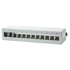 Produktbild von Keystone Patchpanel 12-Port Desktop Gehäuse Patchfeld lichtgrau