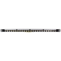 Produktbild von Keystone Patchpanel 24-Port 0,5 HE Patchfeld schwarz