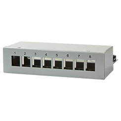 Produktbild von Keystone Patchpanel 8-Port Desktop Gehäuse Patchfeld lichtgrau