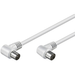 Produktbild von Antennenkabel beidseitig abgewinkelt weiß 1,5 m