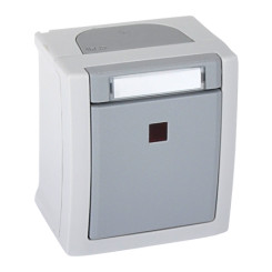 Produktbild von Kontrollschalter beleuchtet Aufputz Feuchtraum IP54 grau