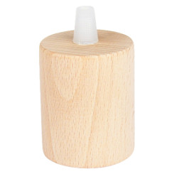 Produktbild von Lampenfassung E27 Holz Zylinder flach mit Klemmnippel