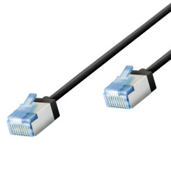 Produktbild von LAN Kabel extra dünn Cat.6a Patchkabel RJ45 sehr flexibel schwarz 10 m