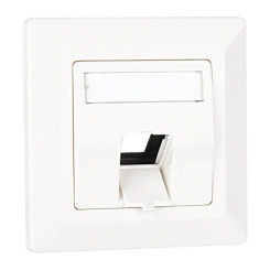 Produktbild von Leerdose Rahmenset 1-fach reinweiß für RJ45 Keystone Module