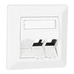 Produktbild von Leerdose Rahmenset 3-fach reinweiß für RJ45 Keystone Module