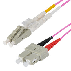 LC Stecker auf LC Stecker, OM4, 1m InLine 88541P LWL Duplex Kabel 
