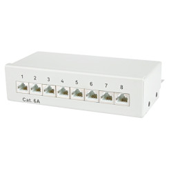 Produktbild von Mini Patchfeld 8-Port Cat.6a lichtgrau