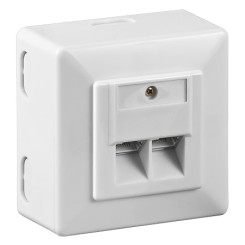 Produktbild von Netzwerkdose Cat.6 2xRJ45 Aufputz alpinweiß