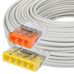 Produktbild von NYM-J 3x1,5 mm² Elektro Installationsleitung inkl. 20 Steckklemmen 100 m