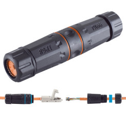 Produktbild von Outdoor LSA Kabelverbinder Cat.6a wasserdicht IP68 Netzwerkkabel verlängern