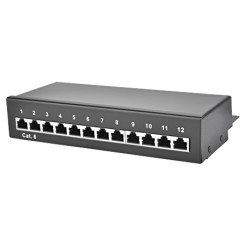 Produktbild von Patchpanel / Patchfeld 12-Port Cat.6 schwarz