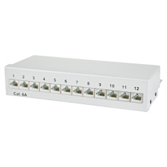 Produktbild von Patchfeld / Patchpanel 12-Port Cat.6a lichtgrau