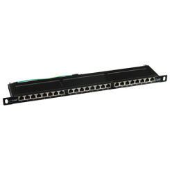 Produktbild von Patchpanel / Patchfeld 24-Port Cat.6 schwarz Rackeinbau Flat