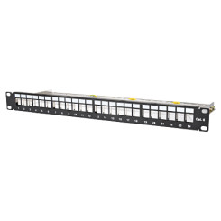 Produktbild von Patchpanel Leerblech 24-Port für Keystone Module 19 Zoll Rackeinbau schwarz