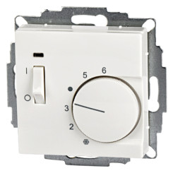 Produktbild von Raumthermostat UP mit Schalter 55x55 reinweiß glänzend