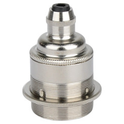 Produktbild von Retro Lampenfassung E27 Metall Silber mit Klemmnippel