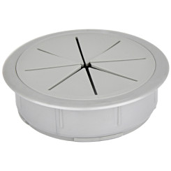 Produktbild von Schreibtisch Kabeldurchlass mit flexiblem Deckel silber 80 mm