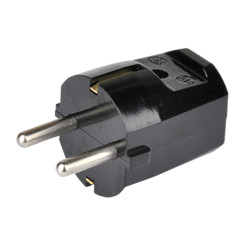 Produktbild von Schutzkontakt Stecker Duroplast schwarz