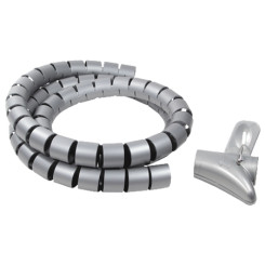 Produktbild von Spiralschlauch flexibel Kabelschutzschlauch silber 1,5 m Ø 28 mm