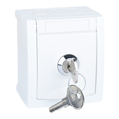 Produktbild von Steckdose absperrbar Aufputz Feuchtraum IP54 weiß