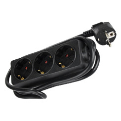 Produktbild von Steckdosenleiste 3-fach schwarz 3 m