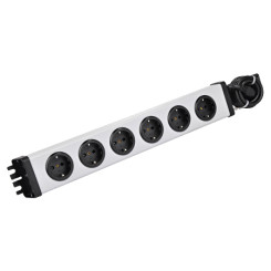 Produktbild von Steckdosenleiste 6-fach grau/schwarz