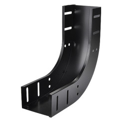 Produktbild von Steigestück 90° vertikal pulverbeschichtet schwarz matt 200 mm