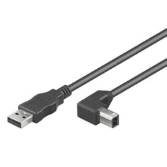 Produktbild von TECHly USB 2.0 Anschlusskabel (A) > (B) 90° gewinkelt schwarz 2 m
