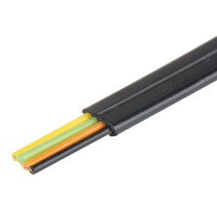 Produktbild von Telefonkabel flach 4-adrig schwarz Flachkabel Modularkabel